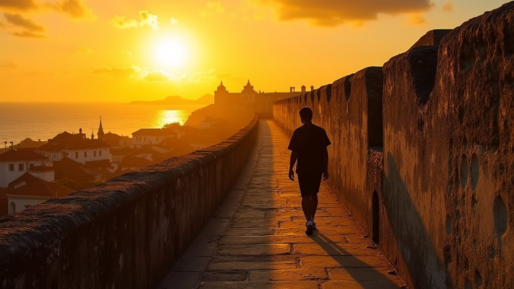 sunset cartagena colonial walls
