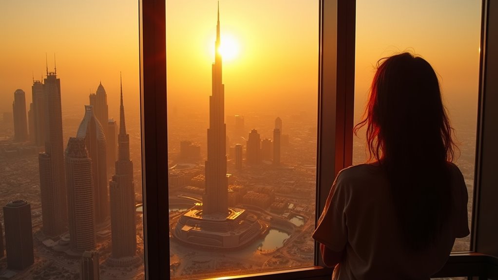 sunset dubai burj khalifa