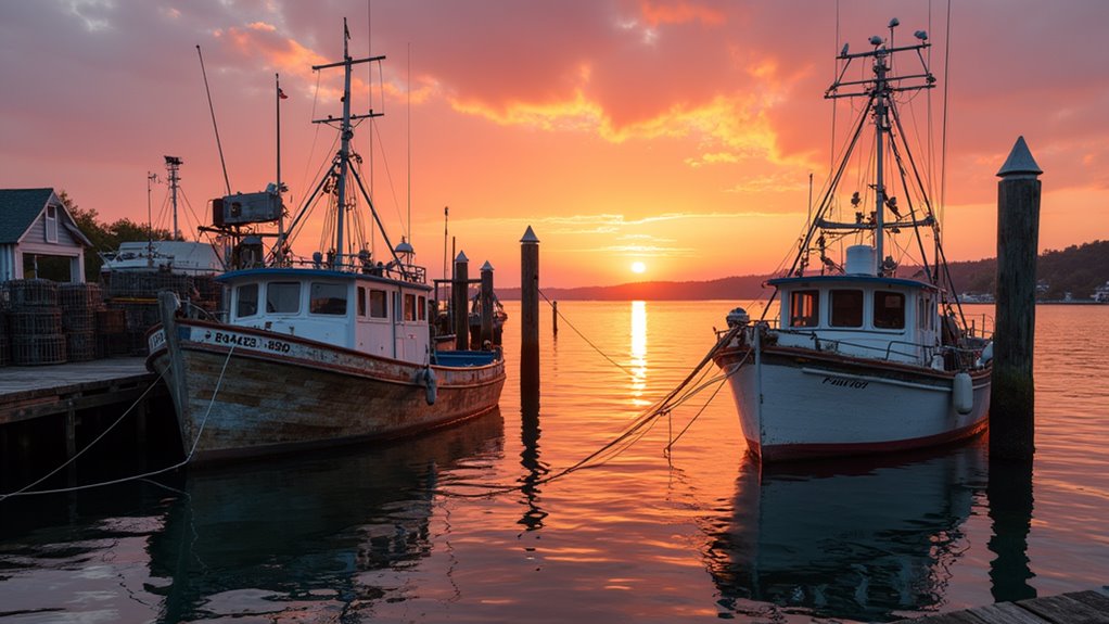sunset seafood harbor views
