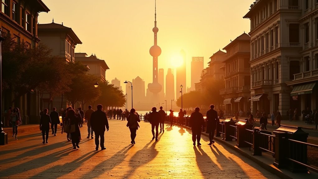 sunset views on the bund