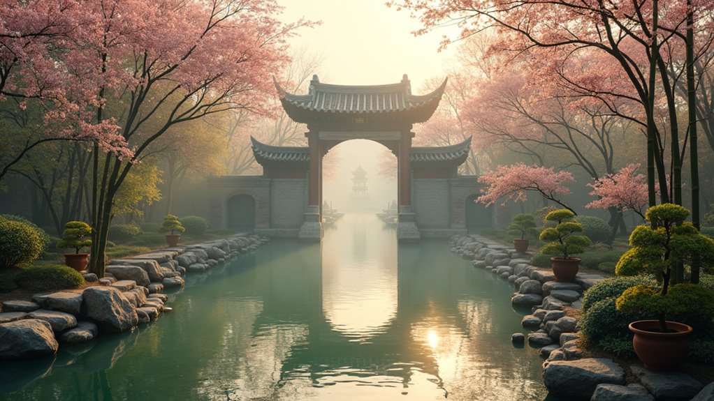 suzhou gardens morning serenity