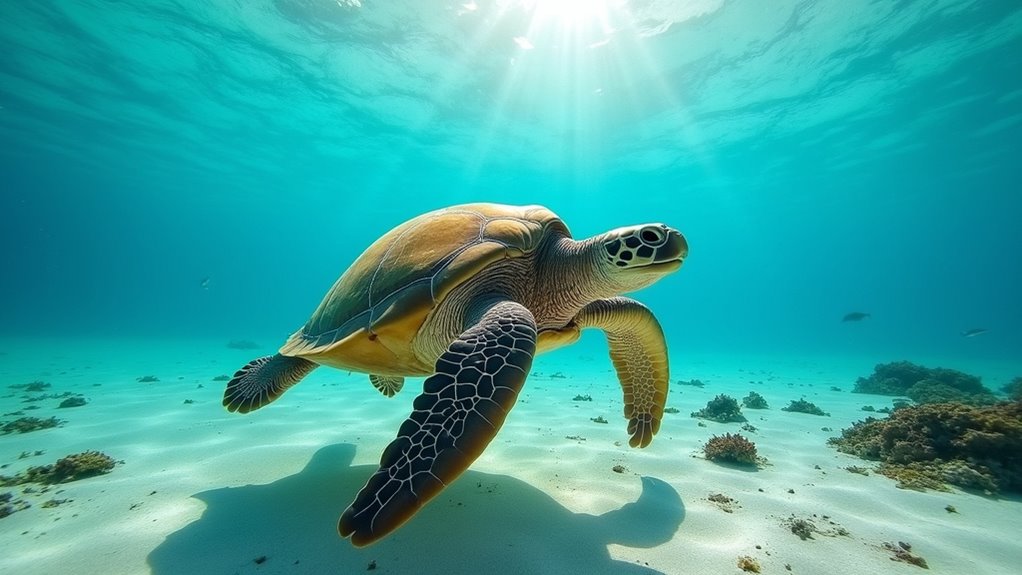 swim with giant tortoises