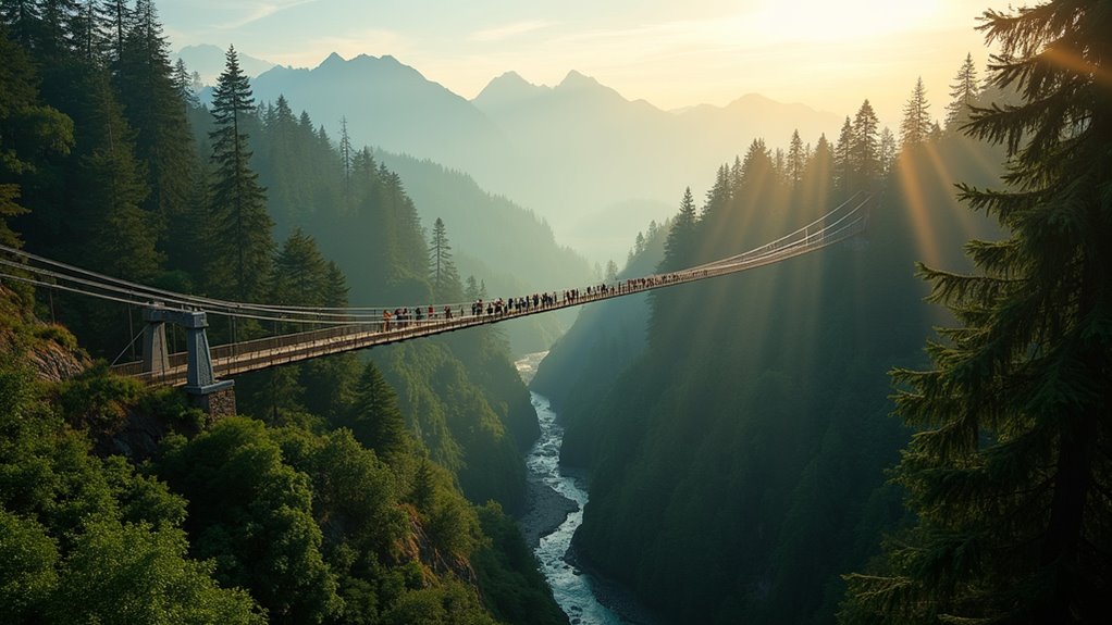 thrilling historic suspension bridge