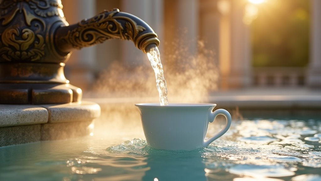 traditional thermal spring drinking