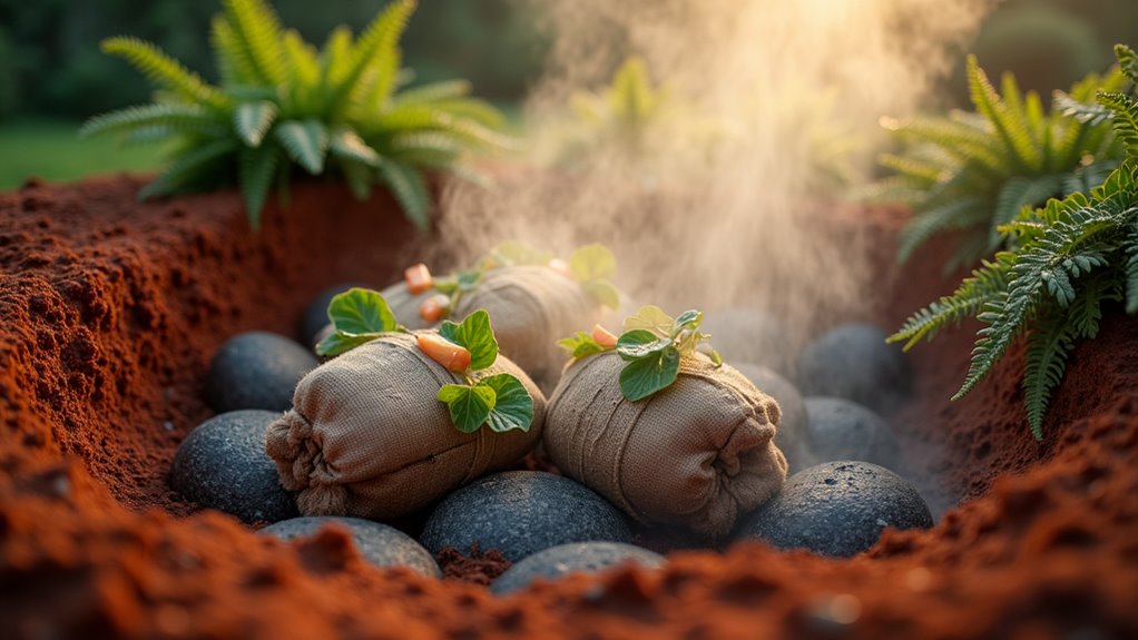 traditional underground m ori cooking