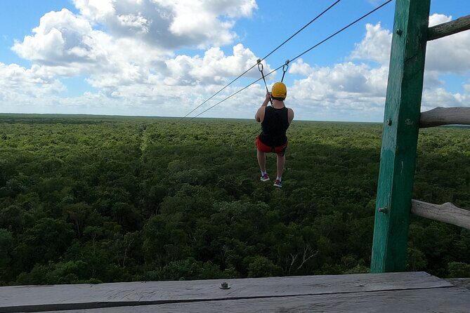 Ultimate Tulum Adventure: ATVs, Horses, Ziplines & Cenotes - Splashing into the Zipline Action