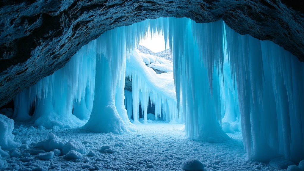 underground glacier in cave
