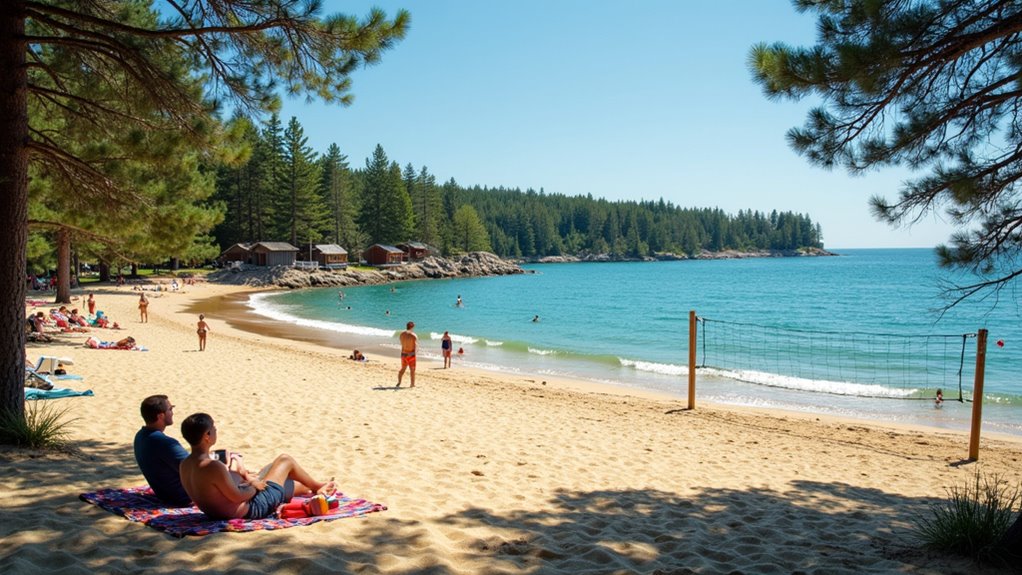 urban beach with amenities