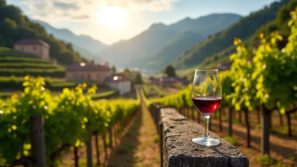 valais vineyards with panoramic views