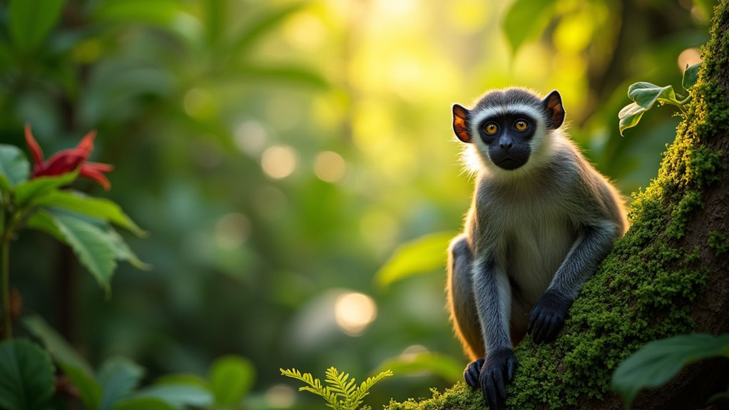 vervet monkeys rainforest safari