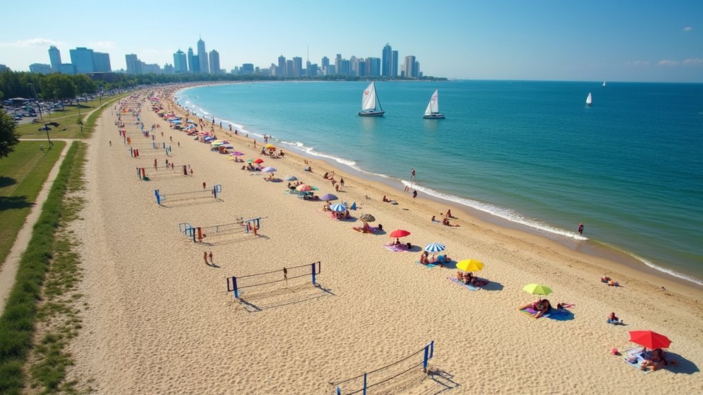 vibrant lakeside beach activities
