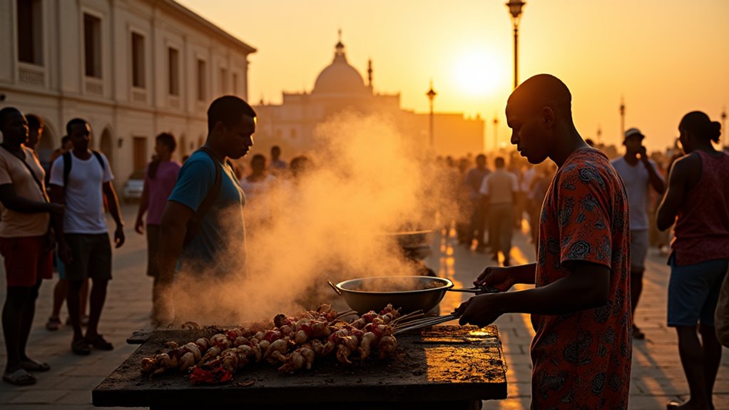 vibrant seaside food market