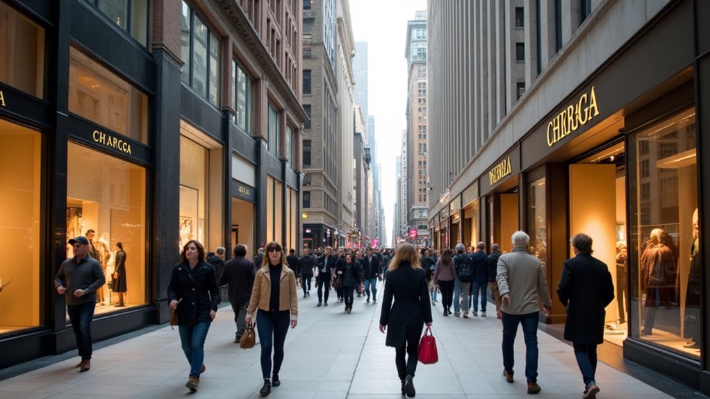 vibrant shopping and street scenes