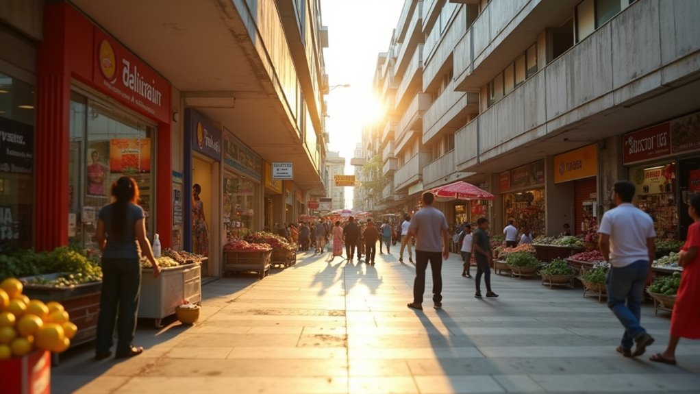 vibrant shopping dining experience