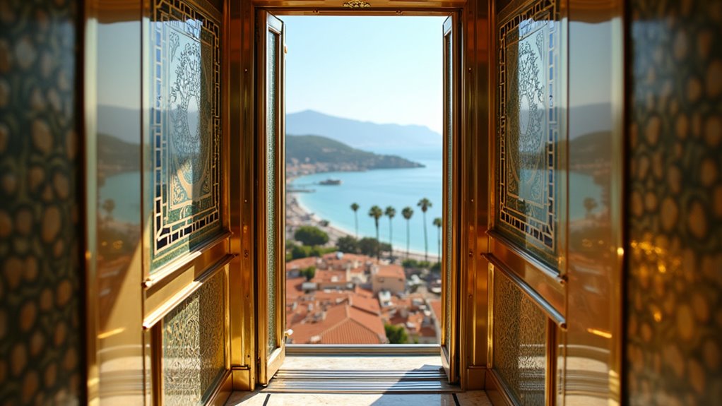 vintage elevator offers panoramic views