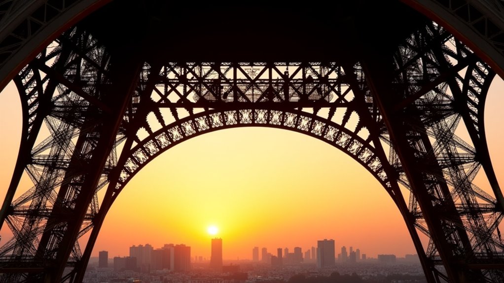 visit eiffel tower at sunset