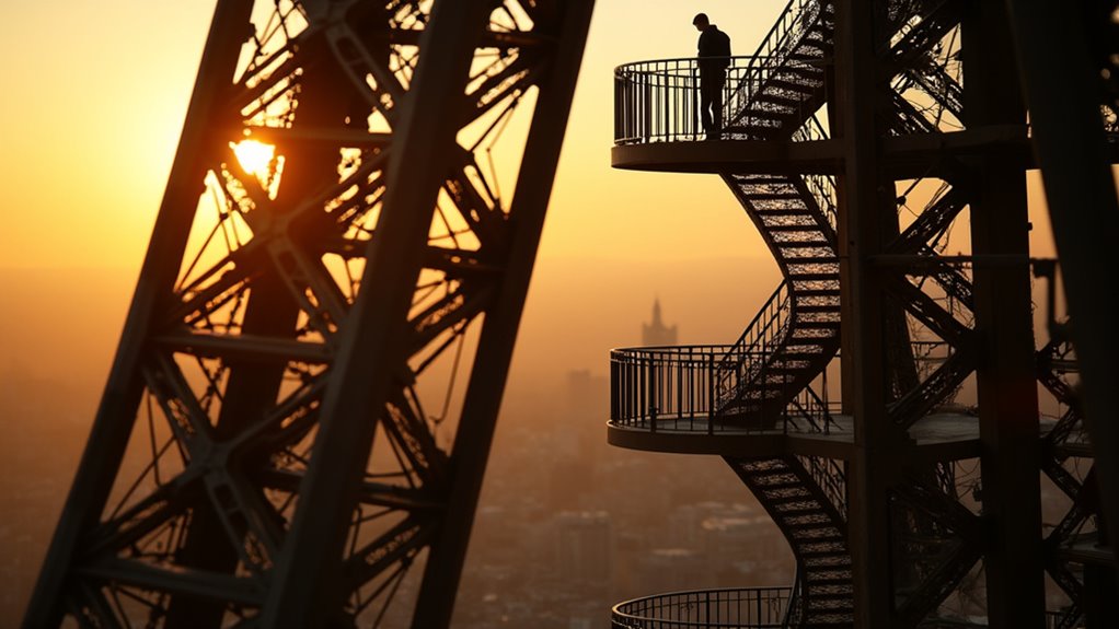 visit eiffel tower early evening