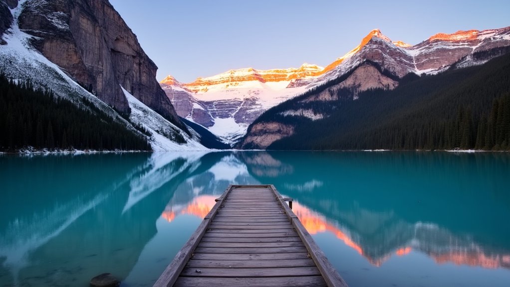 visit lake louise early morning