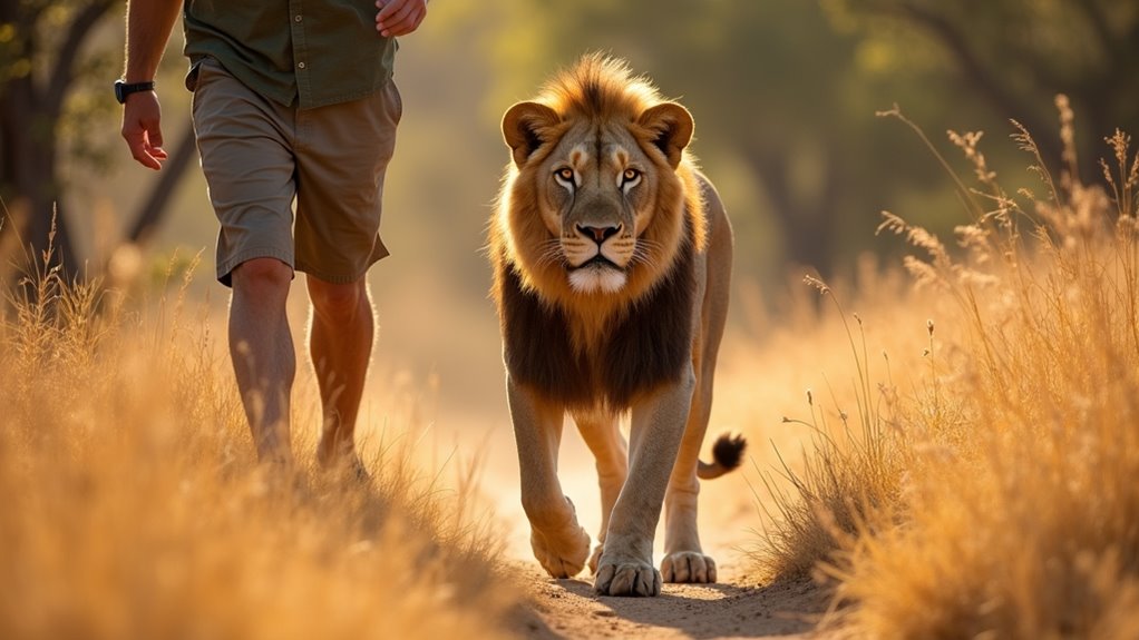 walking lions in senegal