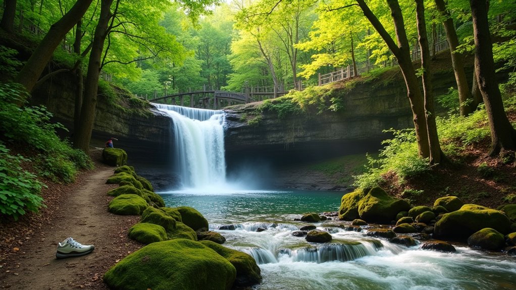 waterfalls and hiking trails