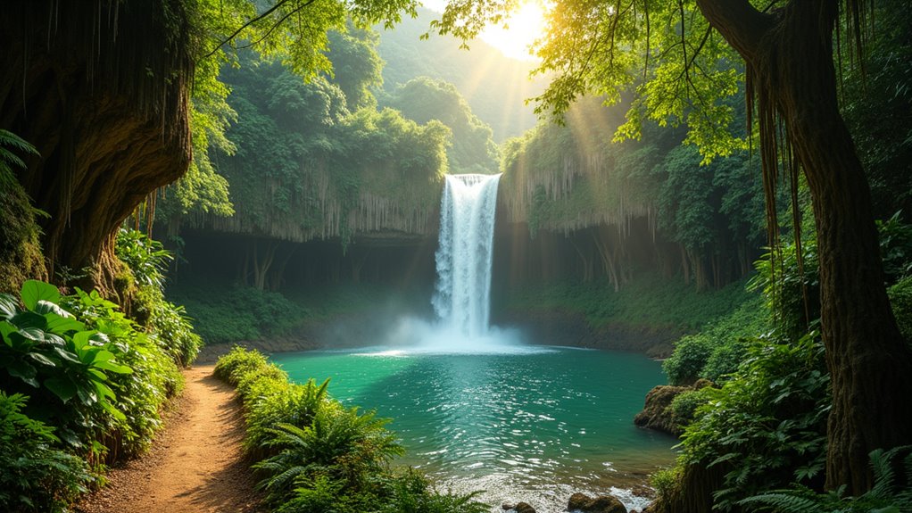 waterfalls and mountain hikes
