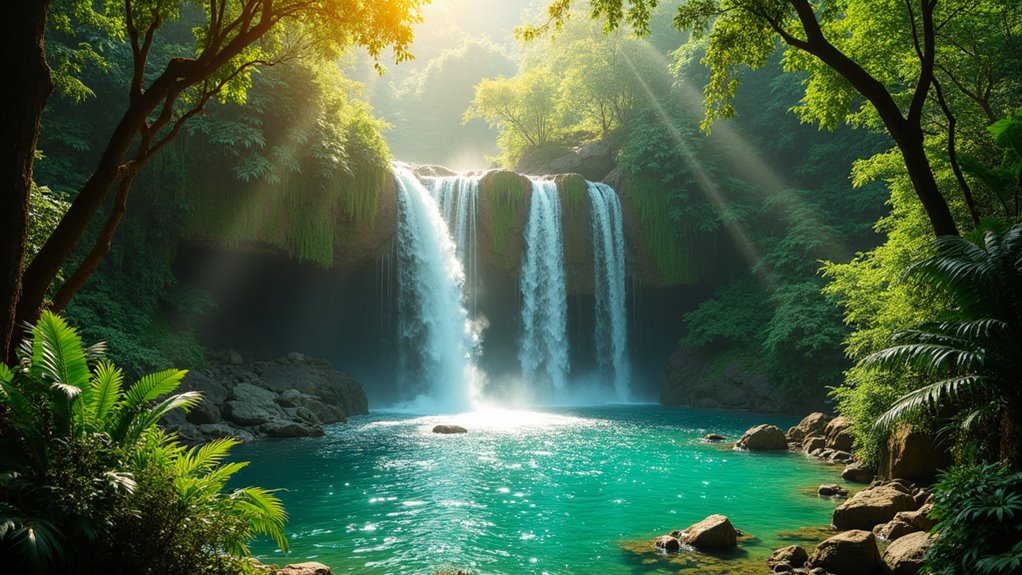 waterfalls forest views adventure
