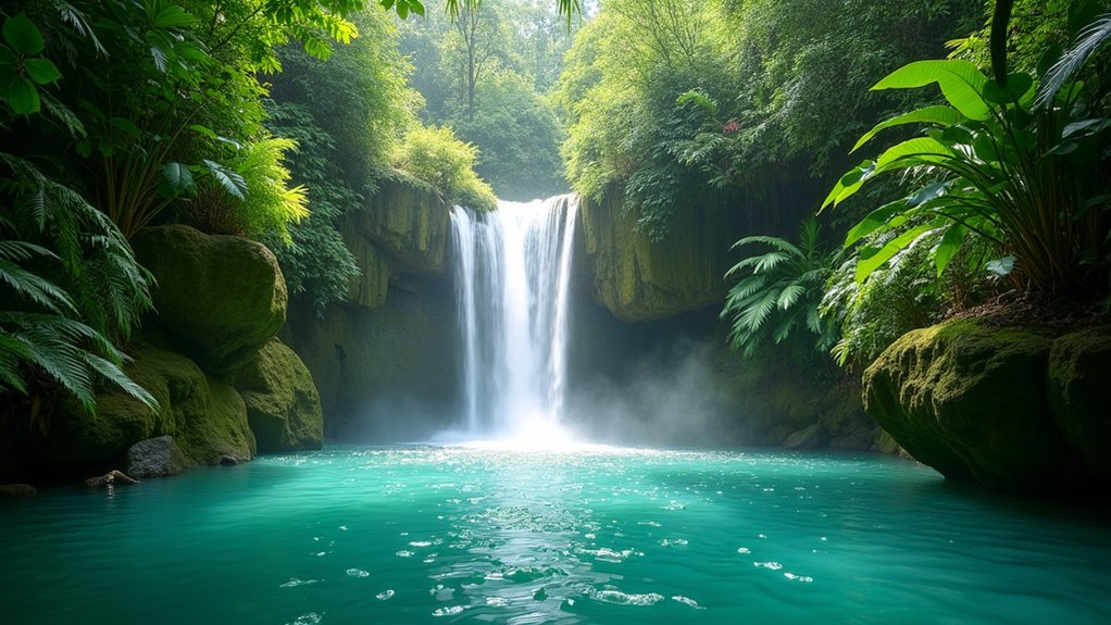 waterfalls pools fireflies guides