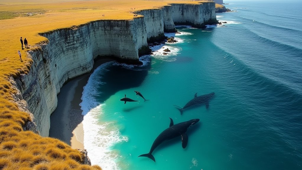 whale watching from cliffs