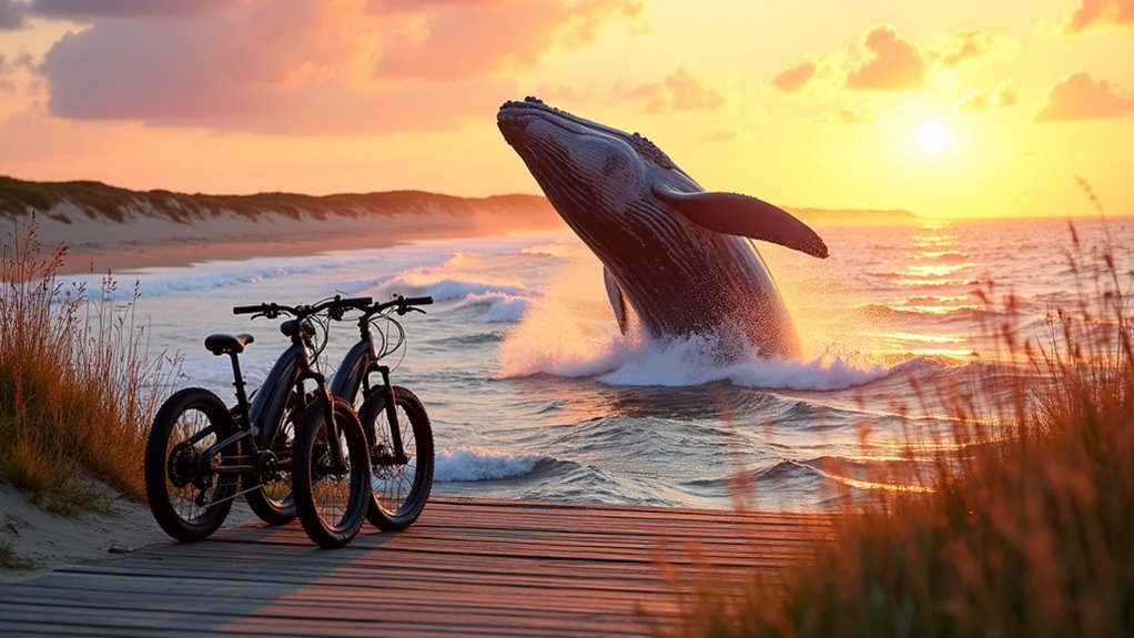 whale watching sunset e bike