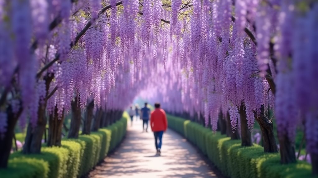 wisteria tunnels floral paradise