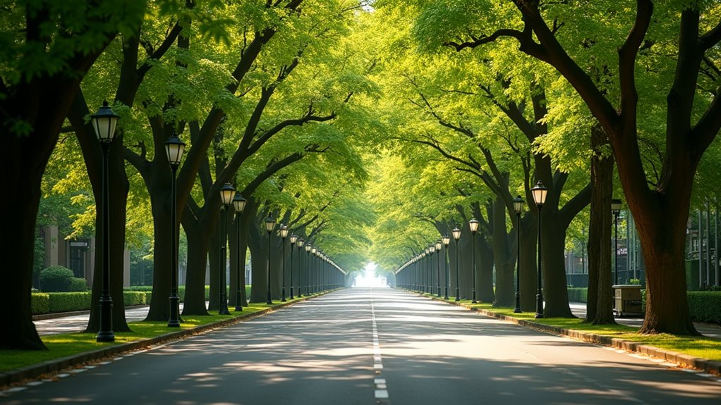 zelkova trees seasonal lights