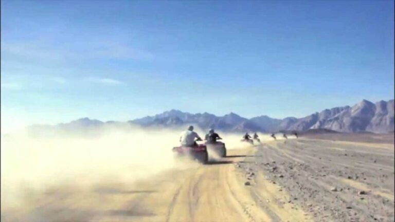 Desert Sunset Quad Bike ATV for 50Km, Oriental Show, Dinner, - Transportation, Group Size, and Timing