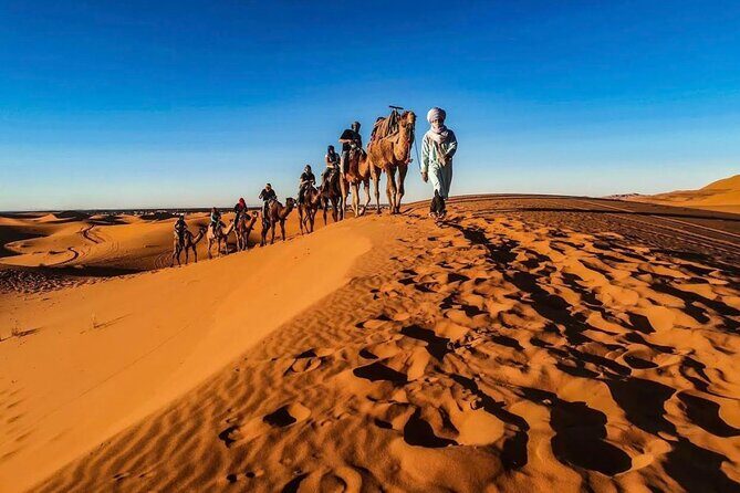 Fez Luxury Private 3-day Desert tour to Marrakech - Day 1: Sahara Dunes and Camel Trekking