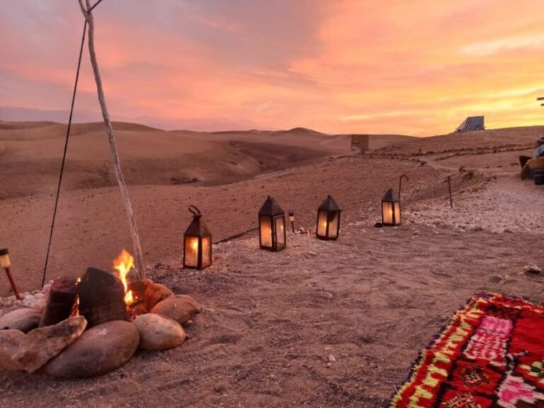 Marrakech: Dinner in Agafay Desert, Fire show & Camel Ride - The Journey From Marrakech to the Agafay Desert