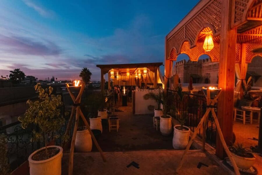 Marrakech: Rooftop Dinner with Koutoubia View - Food and Drink