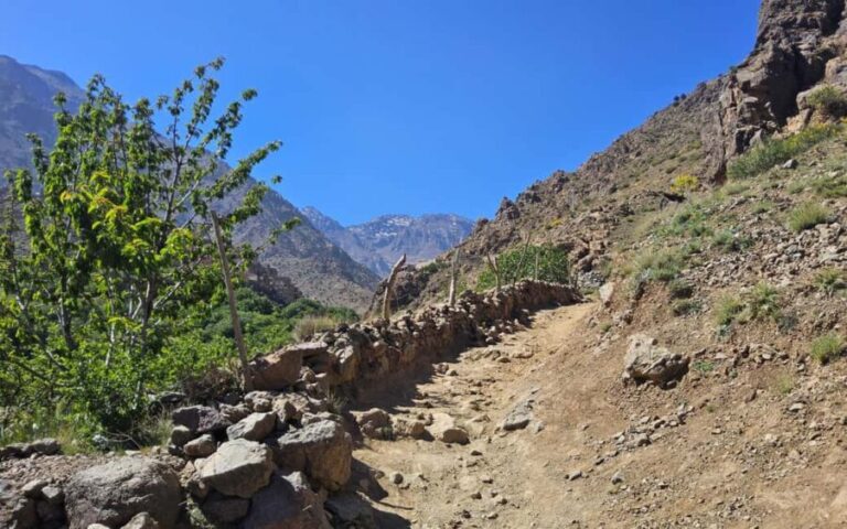 Toubkal Ascent Hike 2 Days 1 night in Atlas Mountains. - Day 1: Marrakech to Imlil, Sidi Chamharouch, and the Base Camp