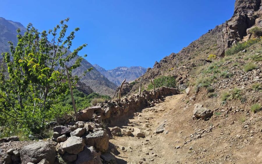 Toubkal Ascent Hike 2 Days 1 night in Atlas Mountains. - Day 1: Marrakech to Imlil, Sidi Chamharouch, and the Base Camp