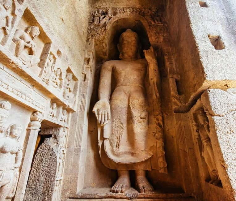 Mumbai: Buddhist Kanheri Caves with Golden Pagoda Temple - The Kanheri Caves: Ancient Monastic Marvels