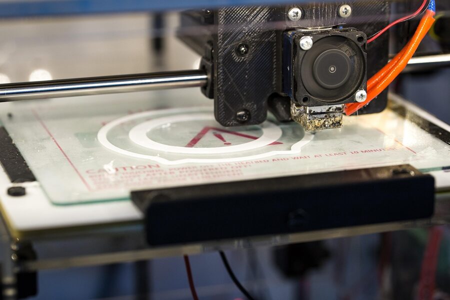 3D printing technology creating detailed model