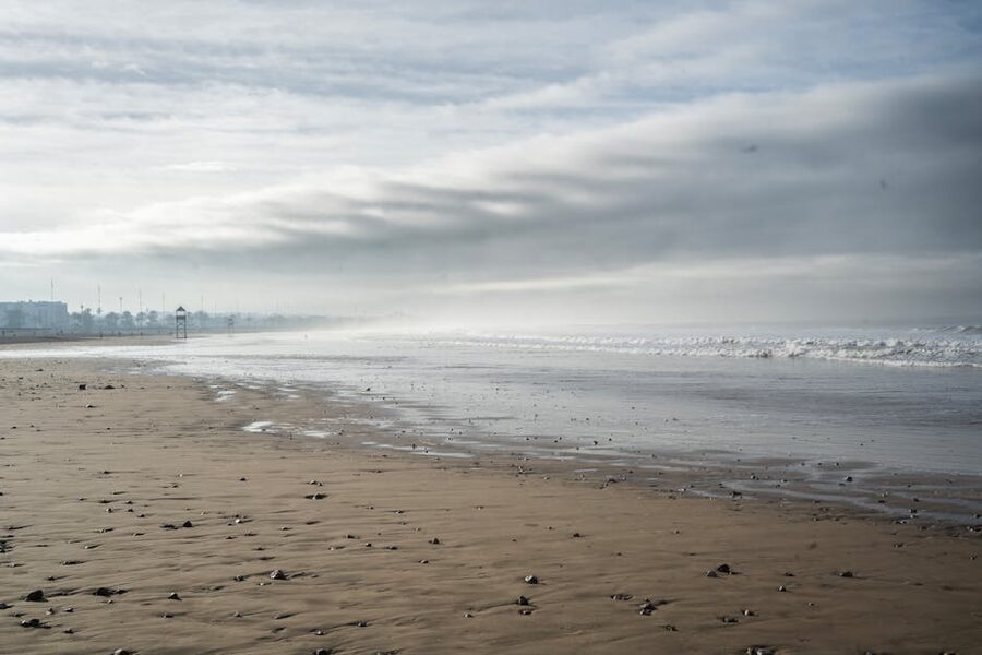 Agadir misty morning beach