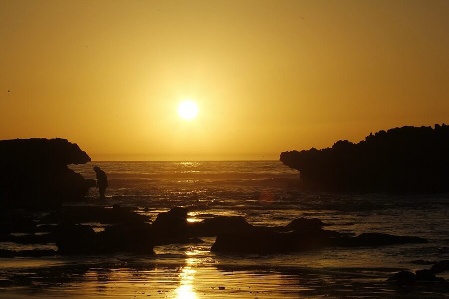 Taghazout sunset panorama