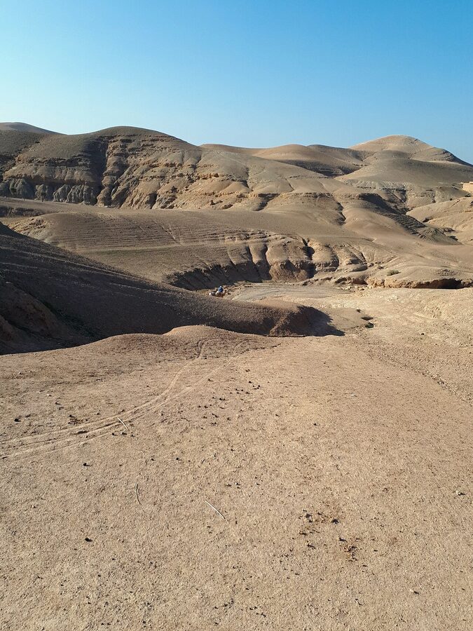 Agafay desert stones and grass