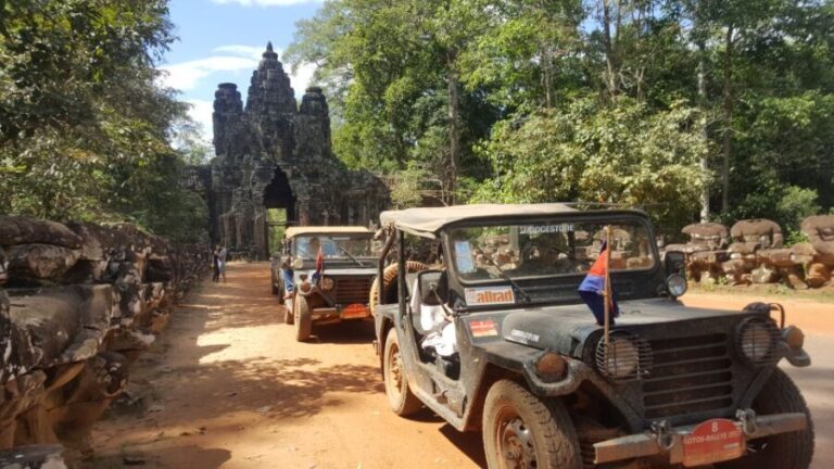 Angkor Wat in a vintage Jeep with driver - jeep rental - The Scenic Drive Through Forests and Countryside