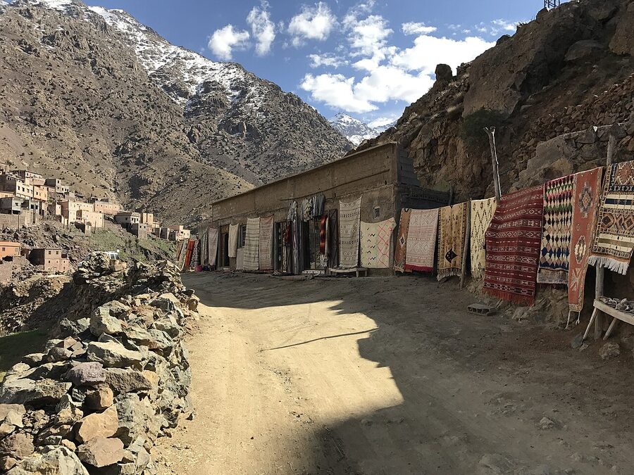 Stone path on Atlas Mountains hike