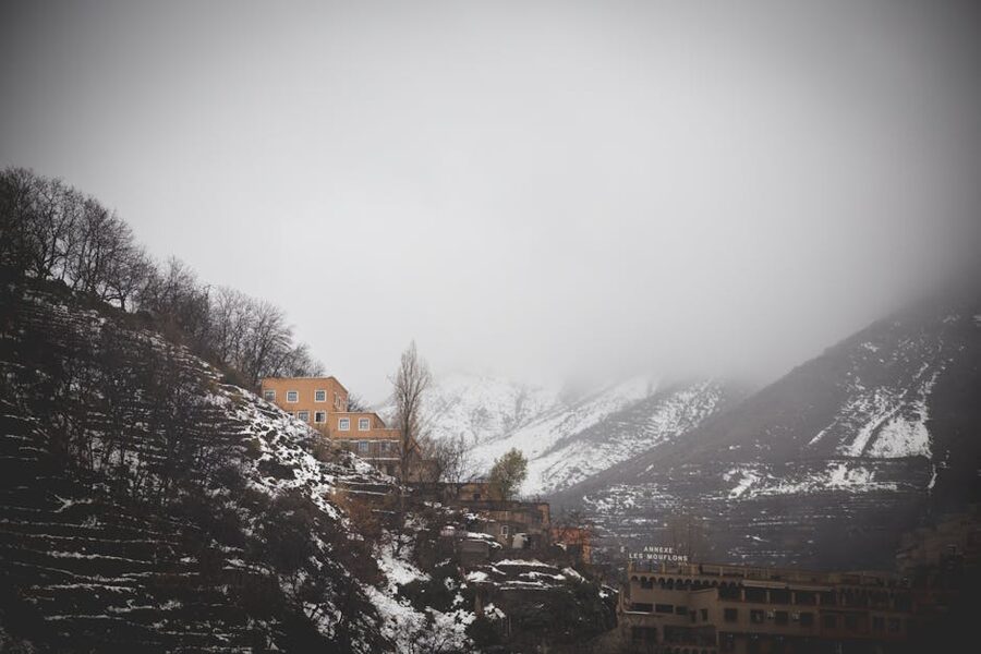 Imlil Atlas Mountains winter scene