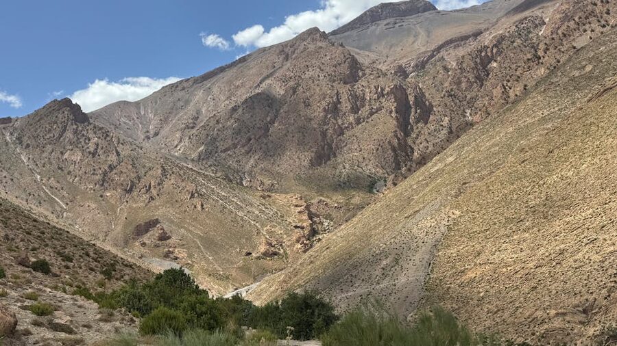Rugged Atlas Mountains under clear sky