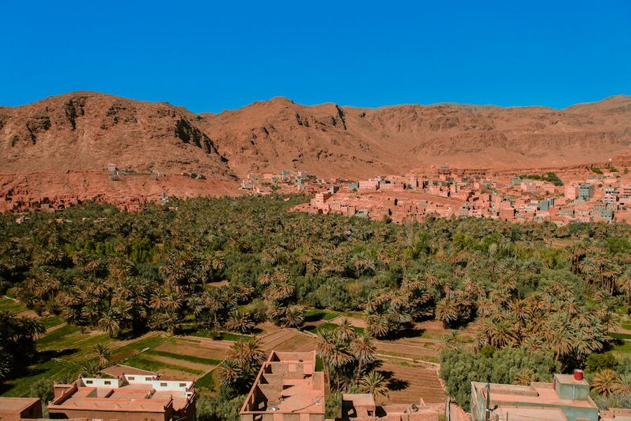 Atlas Mountains village aerial view