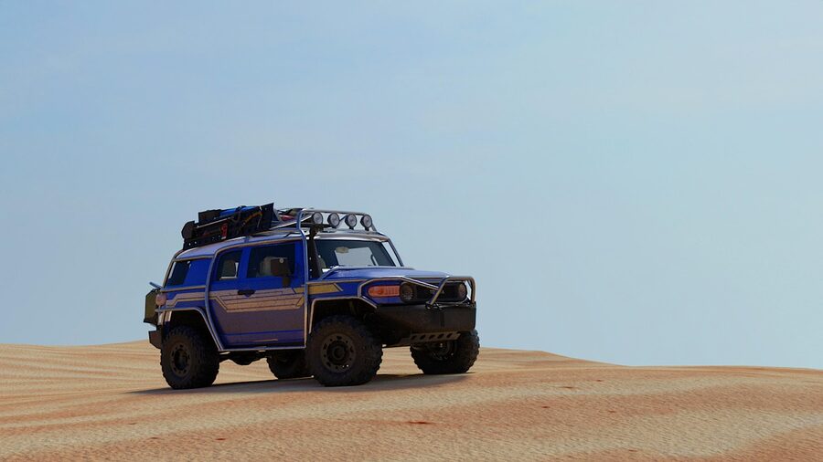 Off-road 4x4 cruiser in desert