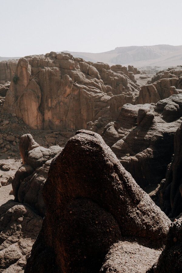 Rock formations and desert landscapes in Morocco