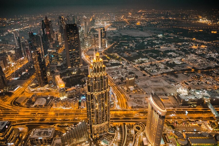 Burj Khalifa viewed from above looking down